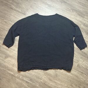 Bryn Walker‎ 100% Linen Black 3/4 Sleeve Lagenlook Top